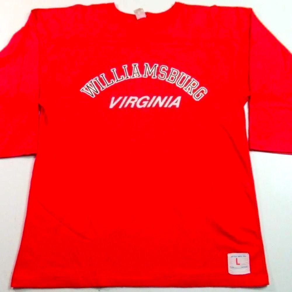 • VINTAGE 70s /80s Williamsburg Virginia Jersey T-shirt Artex Single Stitch •